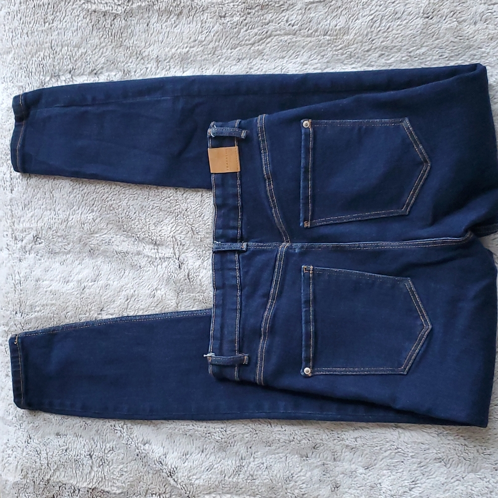 Zara Trafaluc Dark Wash High Rise Skinny Blue Jeans Size 4 Waist 24.5 Inches - Picture 4 of 4